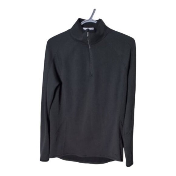 L.L. Bean Men's Midweight Base Layer 1/4 Zip Mockneck Size M Thumbholes Black - Picture 1 of 6